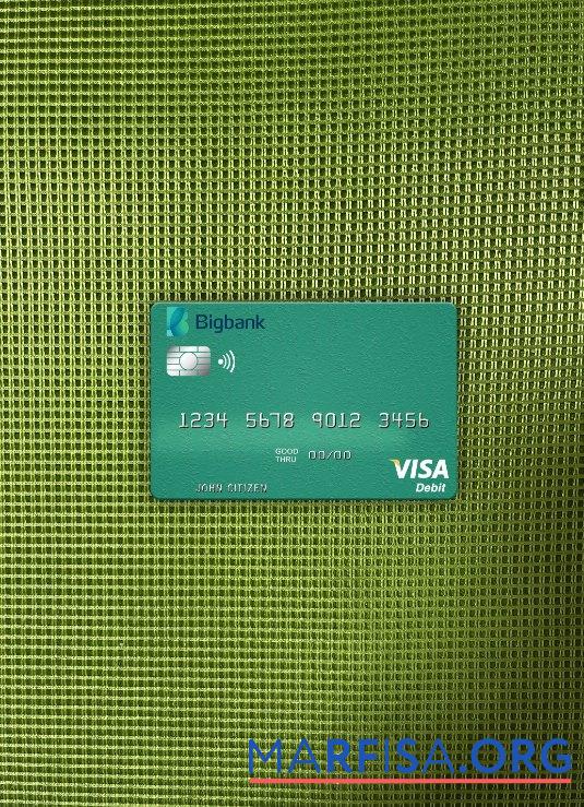 Blank Estonia Bigbank visa debit card photolook front real example
